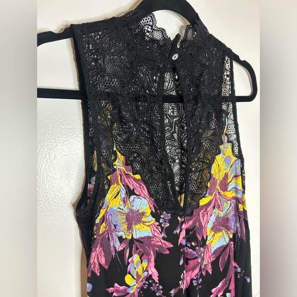 Free People Intimately Marsha Slip Dress lace details and floral Size Small - Picture 12 of 14